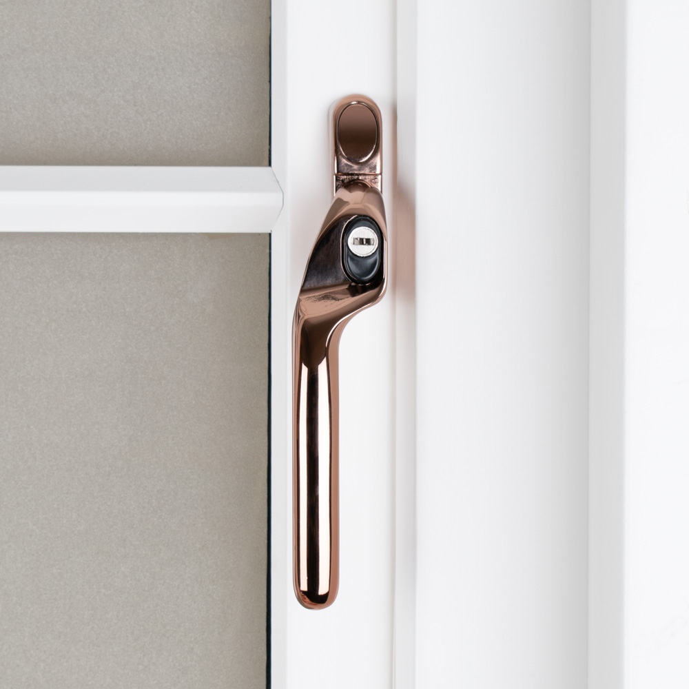 Timber Series Connoisseur MK2 Offset Locking Espag Window Handle - Rose (Left Hand)
